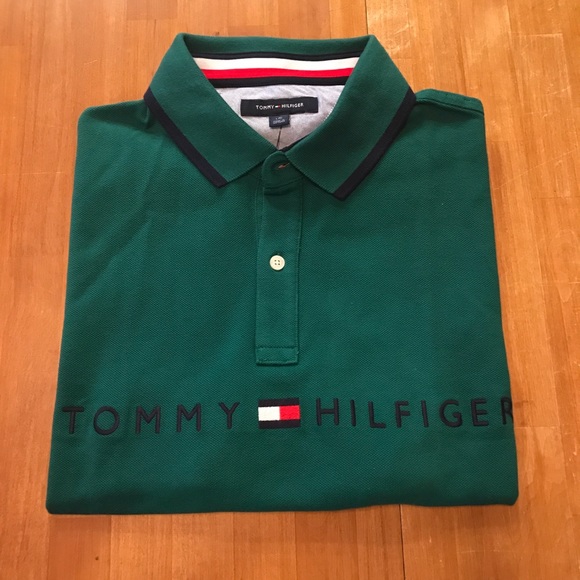 TOMMY HILFIGER Green Trimmed Polo Shirt - Picture 6 of 7